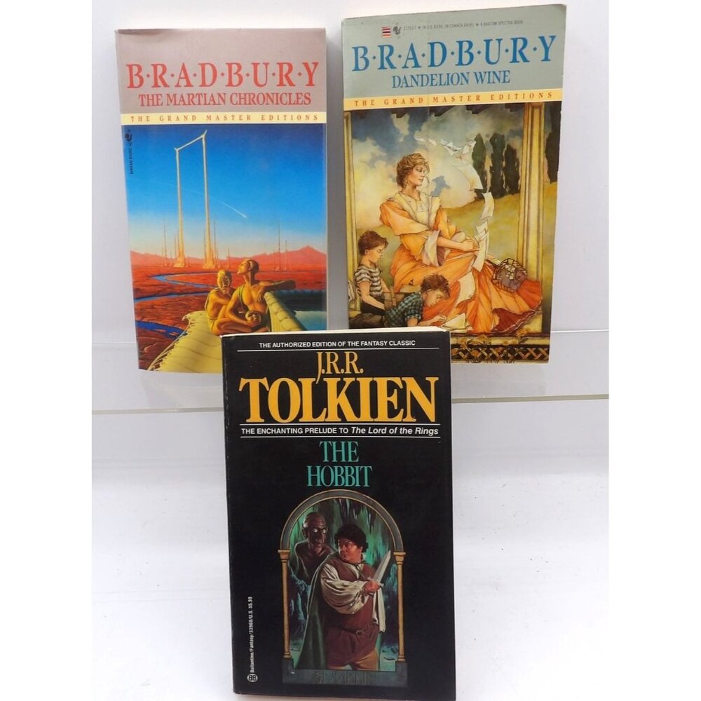 3 Book Set- J.R.R. Tolkien Fantiasy & Ray Bradbury Sci-fi Classics